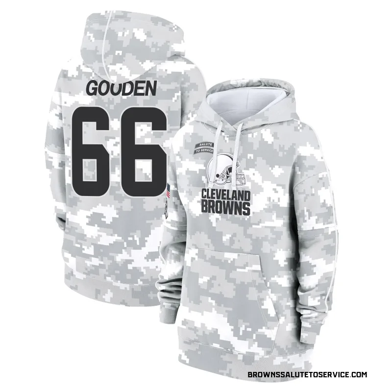 Women's Bernard Gooden Cleveland Browns Camo Arctic 2024 Salute to Service Club Fleece Pullover Hoodie