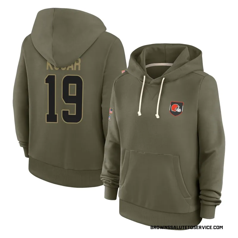 Women's Bernie Kosar Cleveland Browns Olive 2025 Salute to Service Hoodie