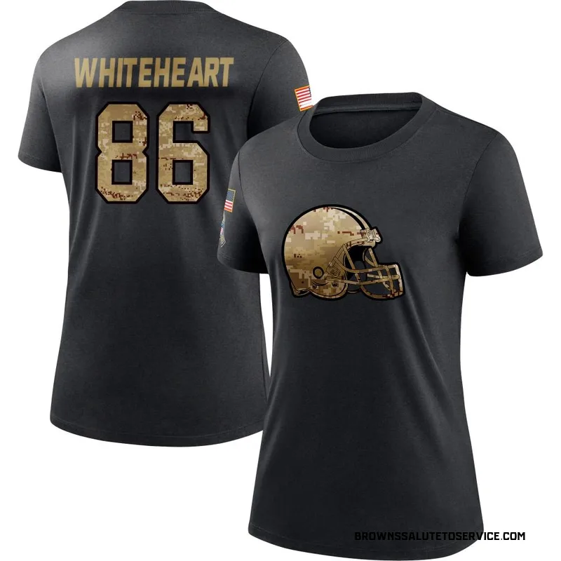 Women's Blake Whiteheart Cleveland Browns Black 2020 Salute To Service Performance T-Shirt