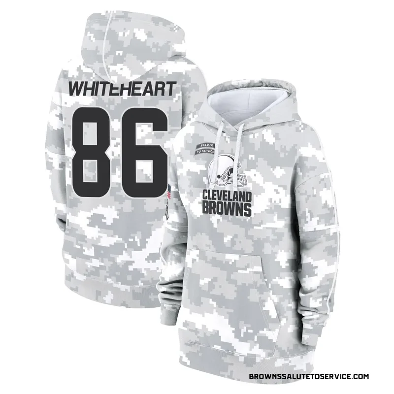 Women's Blake Whiteheart Cleveland Browns Camo Arctic 2024 Salute to Service Club Fleece Pullover Hoodie