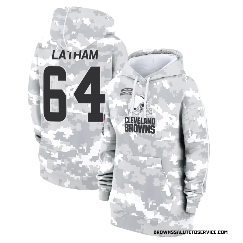 Women's Brady Latham Cleveland Browns Camo Arctic 2024 Salute to Service Club Fleece Pullover Hoodie