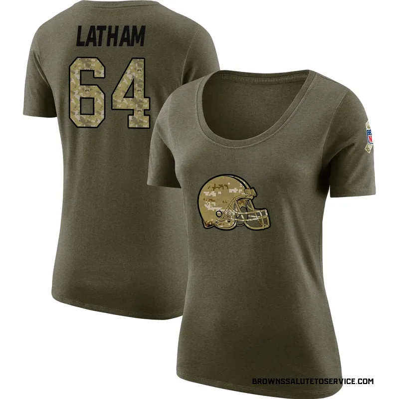 Women's Brady Latham Cleveland Browns Legend Olive Salute to Service Scoop Neck T-Shirt