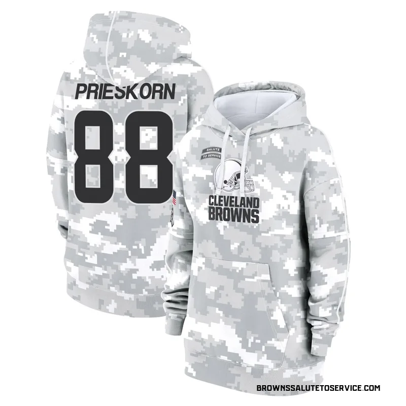 Women's Caden Prieskorn Cleveland Browns Camo Arctic 2024 Salute to Service Club Fleece Pullover Hoodie