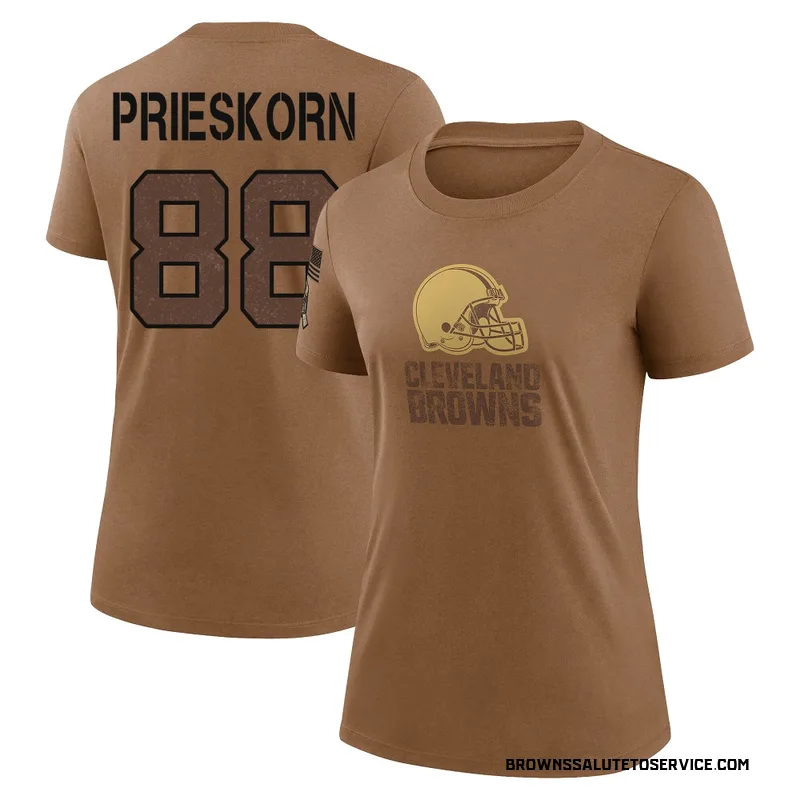 Women's Caden Prieskorn Cleveland Browns Legend Brown 2023 Salute To Service Performance T-Shirt