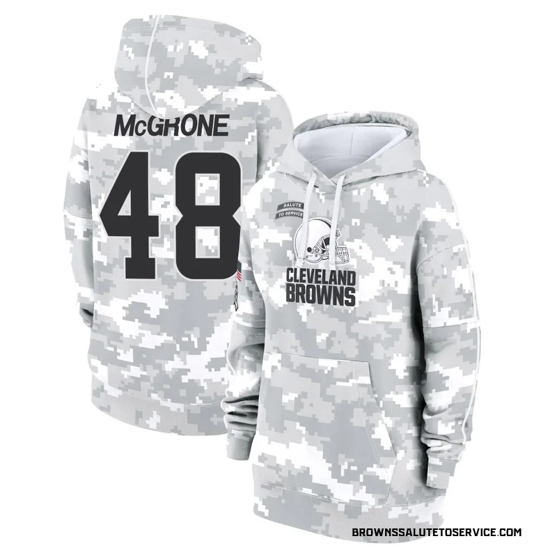 Women's Cameron McGrone Cleveland Browns Camo Arctic 2024 Salute to Service Club Fleece Pullover Hoodie
