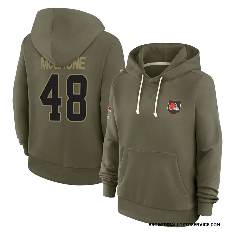 Women's Cameron McGrone Cleveland Browns Olive 2025 Salute to Service Hoodie