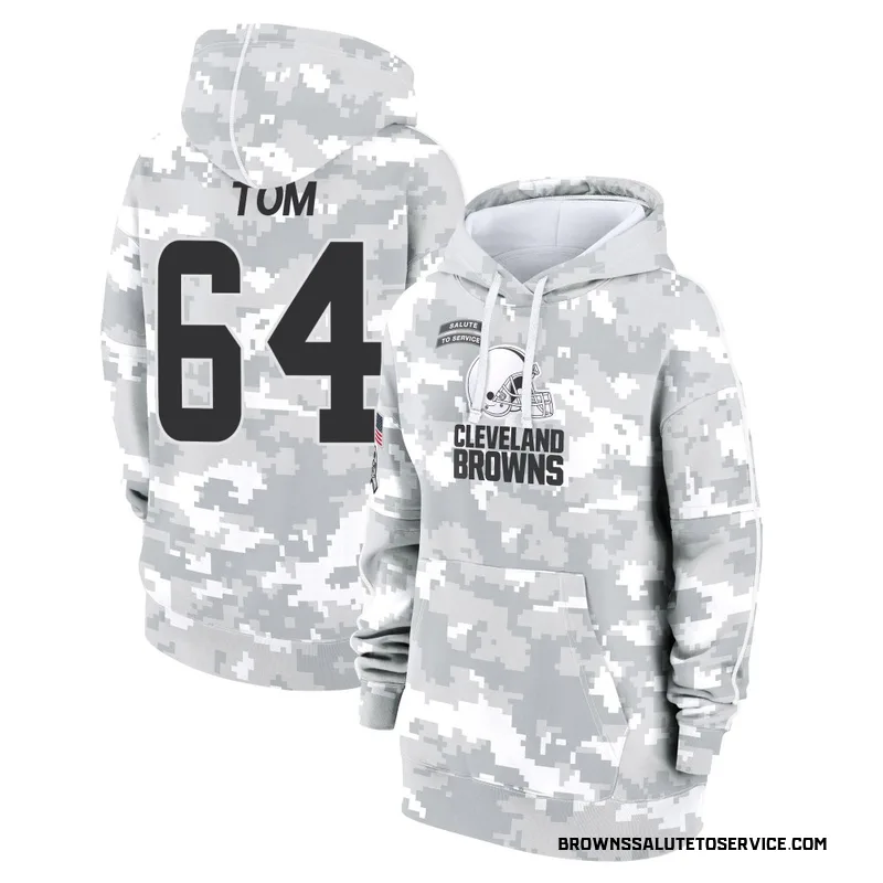 Women's Cameron Tom Cleveland Browns Camo Arctic 2024 Salute to Service Club Fleece Pullover Hoodie
