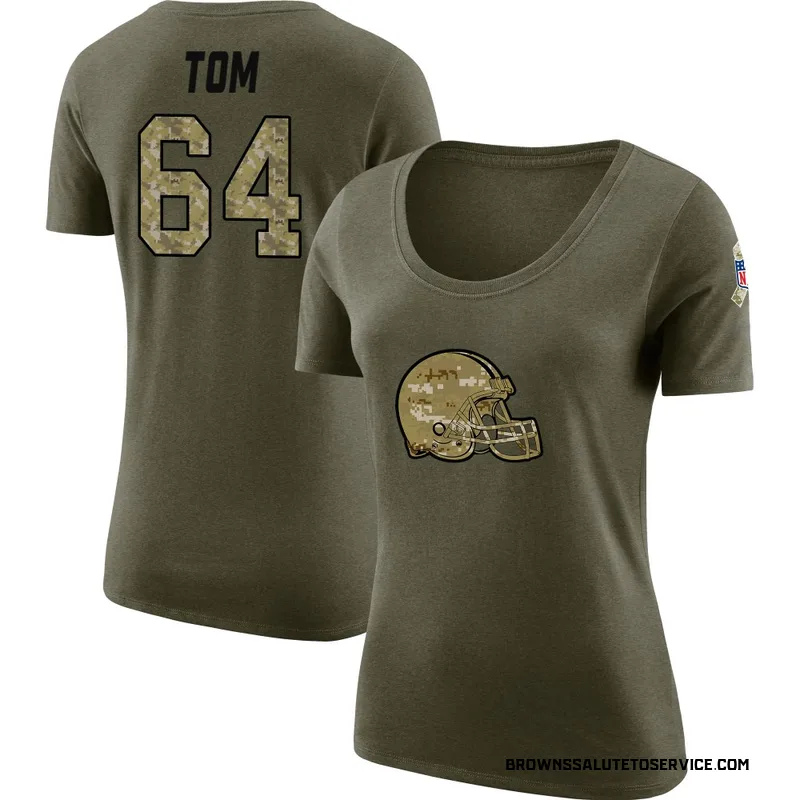 Women's Cameron Tom Cleveland Browns Legend Olive Salute to Service Scoop Neck T-Shirt