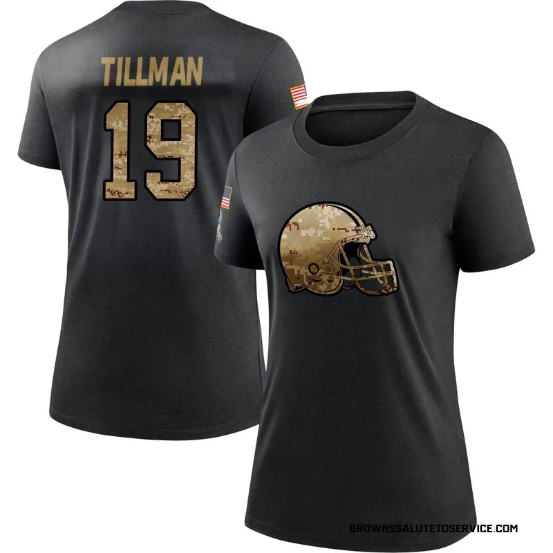 Women's Cedric Tillman Cleveland Browns Black 2020 Salute To Service Performance T-Shirt