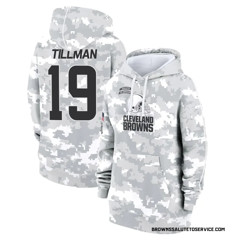 Women's Cedric Tillman Cleveland Browns Camo Arctic 2024 Salute to Service Club Fleece Pullover Hoodie