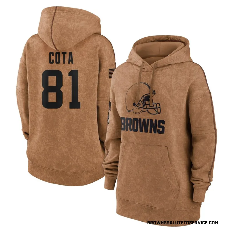 Women's Chase Cota Cleveland Browns Brown 2023 Salute To Service Pullover Hoodie