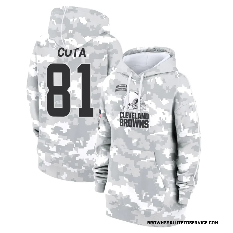 Women's Chase Cota Cleveland Browns Camo Arctic 2024 Salute to Service Club Fleece Pullover Hoodie
