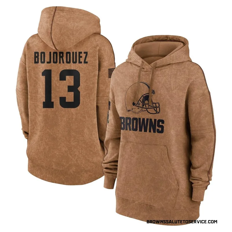 Women's Corey Bojorquez Cleveland Browns Brown 2023 Salute To Service Pullover Hoodie