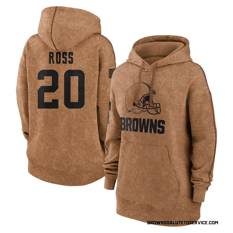 Women's D'Angelo Ross Cleveland Browns Brown 2023 Salute To Service Pullover Hoodie