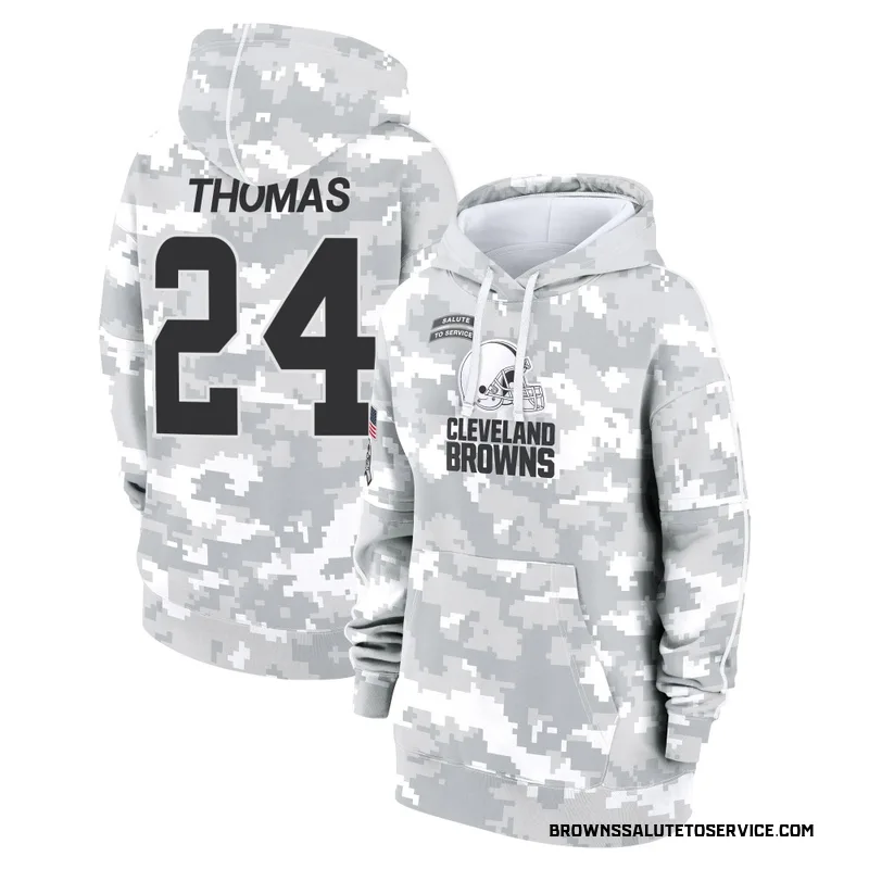 Women's Daniel Thomas Cleveland Browns Camo Arctic 2024 Salute to Service Club Fleece Pullover Hoodie