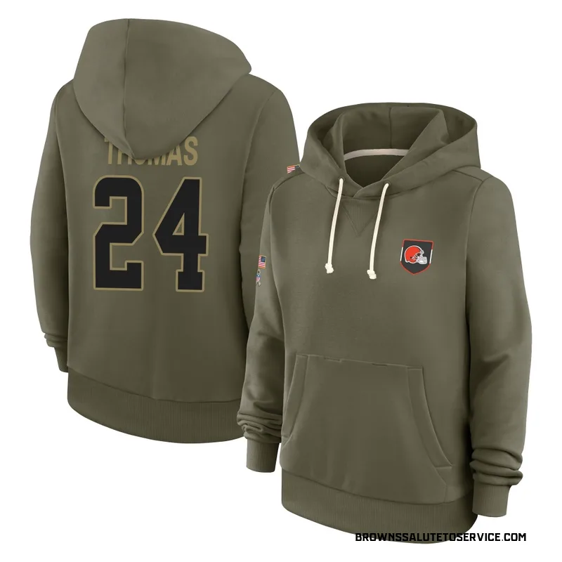 Women's Daniel Thomas Cleveland Browns Olive 2025 Salute to Service Hoodie