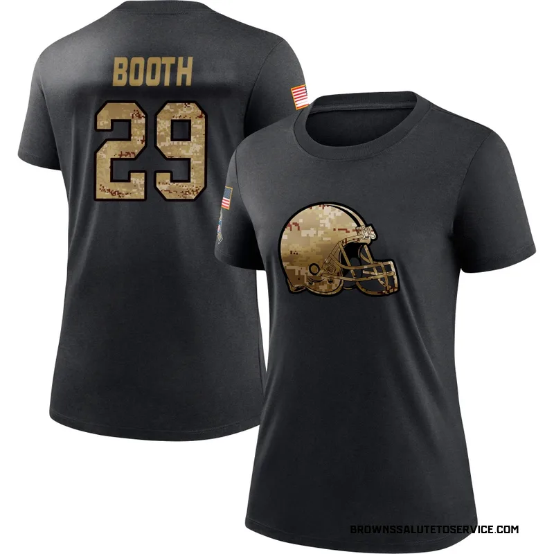 Women's Davon Booth Cleveland Browns Black 2020 Salute To Service Performance T-Shirt