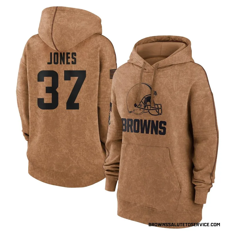 Women's Dom Jones Cleveland Browns Brown 2023 Salute To Service Pullover Hoodie
