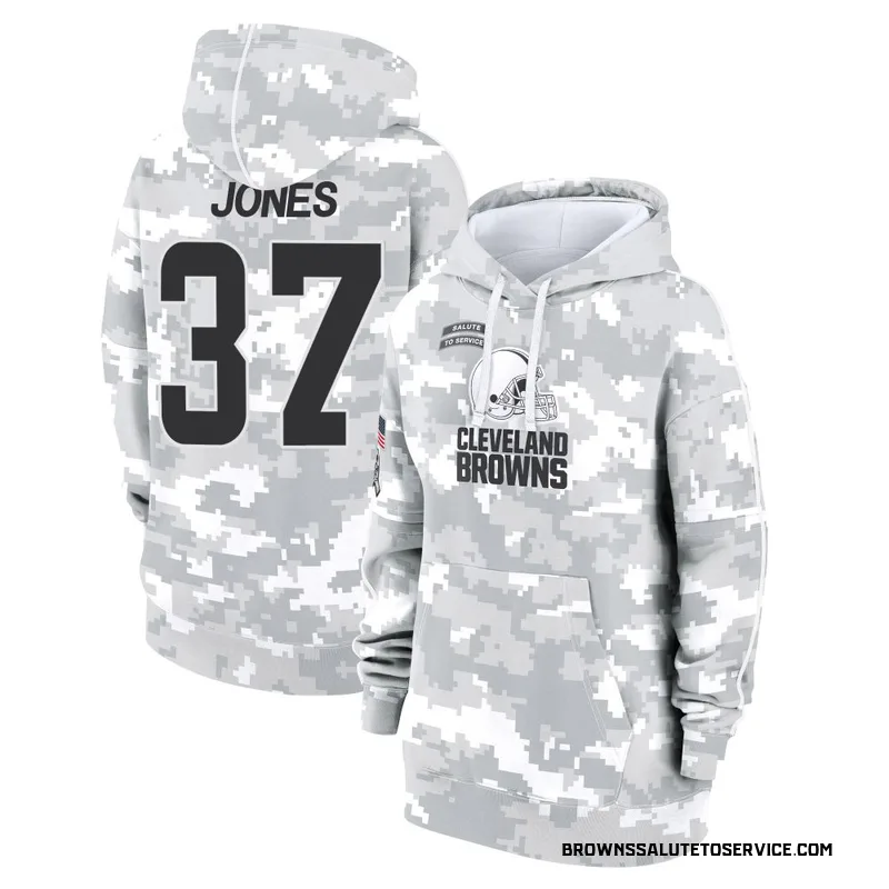 Women's Dom Jones Cleveland Browns Camo Arctic 2024 Salute to Service Club Fleece Pullover Hoodie