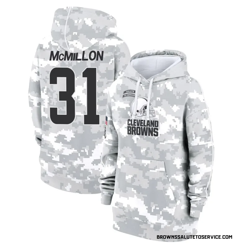 Women's Donovan McMillon Cleveland Browns Camo Arctic 2024 Salute to Service Club Fleece Pullover Hoodie