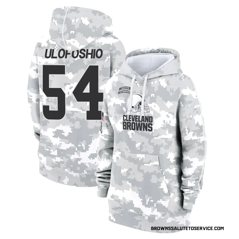 Women's Edefuan Ulofoshio Cleveland Browns Camo Arctic 2024 Salute to Service Club Fleece Pullover Hoodie