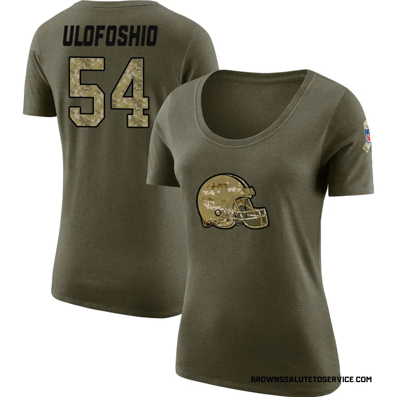 Women's Edefuan Ulofoshio Cleveland Browns Legend Olive Salute to Service Scoop Neck T-Shirt