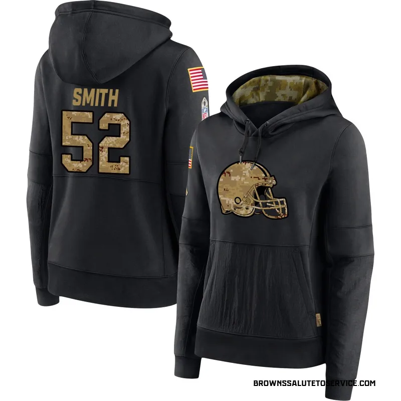 Women's Elerson G. Smith Cleveland Browns Black 2020 Salute to Service Sideline Performance Pullover Hoodie