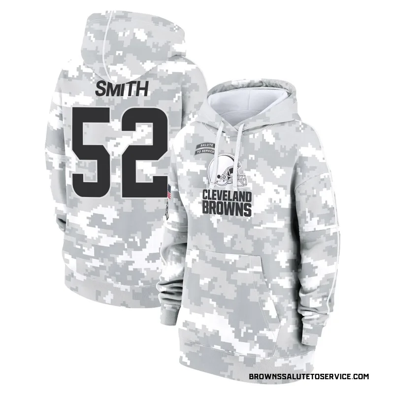 Women's Elerson G. Smith Cleveland Browns Camo Arctic 2024 Salute to Service Club Fleece Pullover Hoodie