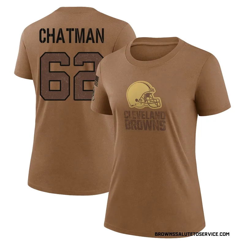 Women's Elijah Chatman Cleveland Browns Legend Brown 2023 Salute To Service Performance T-Shirt