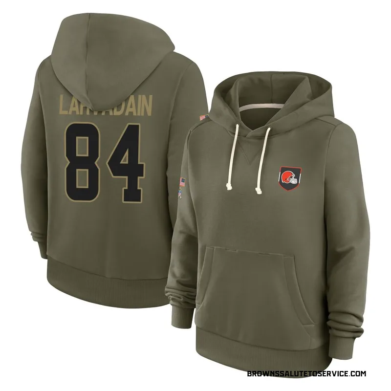 Women's Gage Larvadain Cleveland Browns Olive 2025 Salute to Service Hoodie