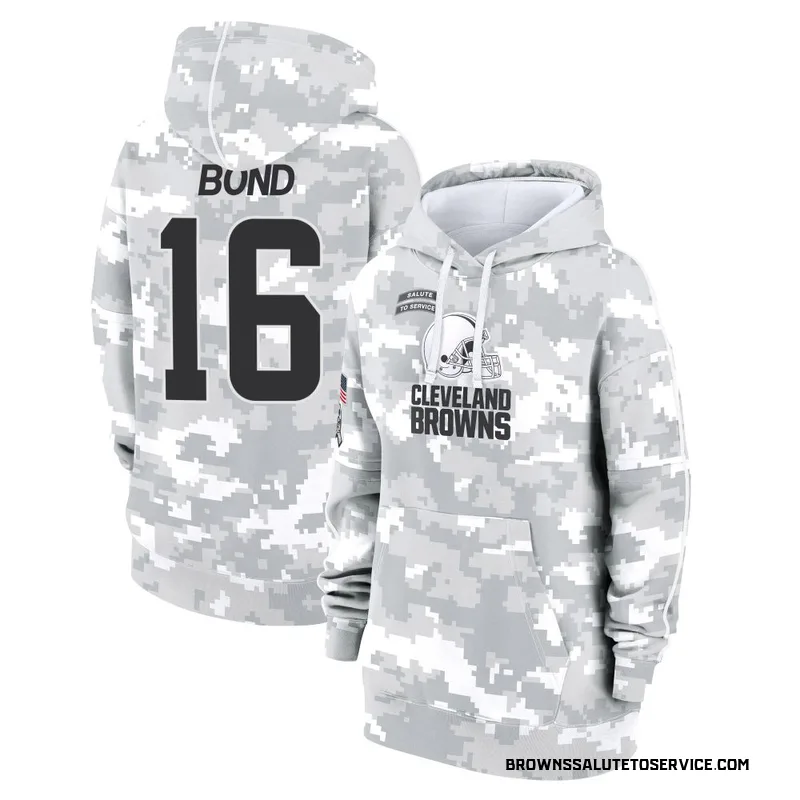Women's Isaiah Bond Cleveland Browns Camo Arctic 2024 Salute to Service Club Fleece Pullover Hoodie