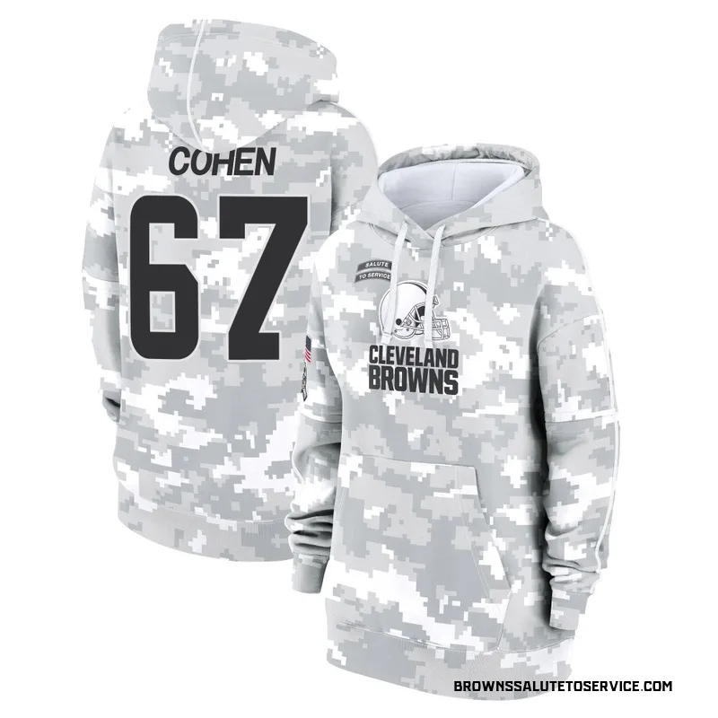 Women's Javion Cohen Cleveland Browns Camo Arctic 2024 Salute to Service Club Fleece Pullover Hoodie