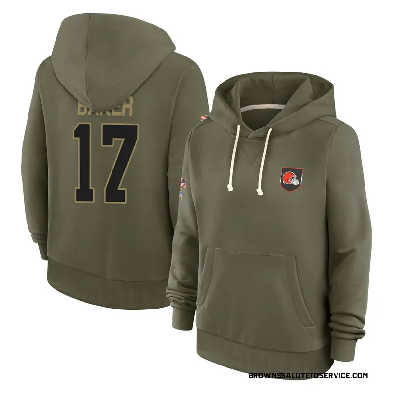 Women's Jerome Baker Cleveland Browns Olive 2025 Salute to Service Hoodie