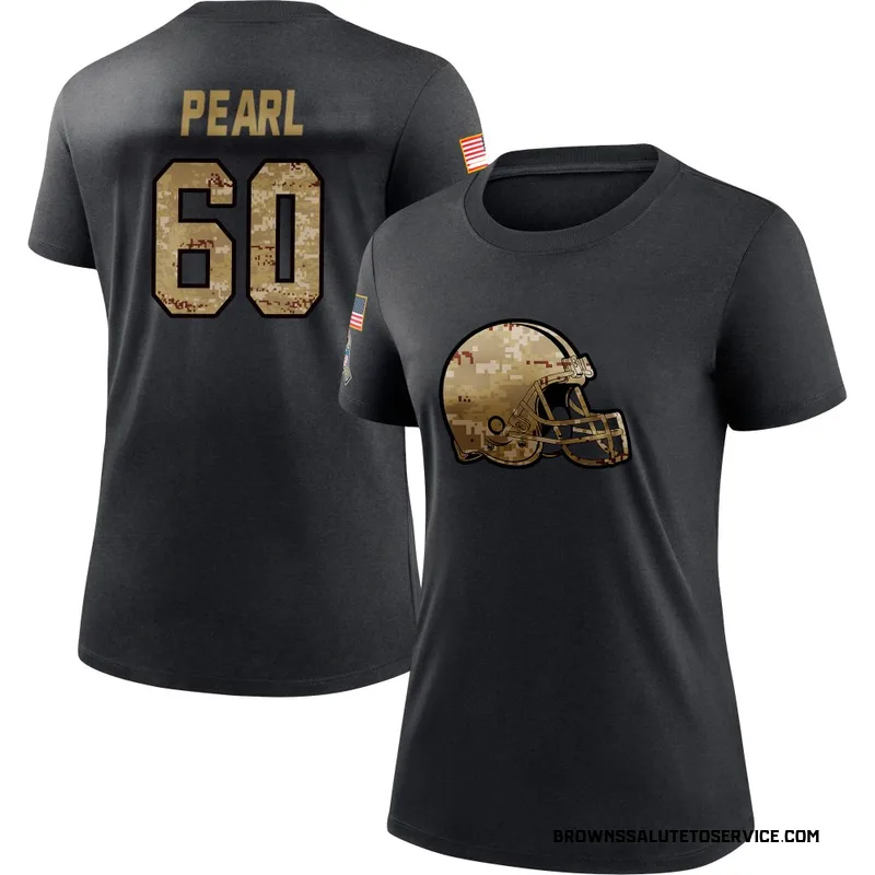 Women's Julian Pearl Cleveland Browns Black 2020 Salute To Service Performance T-Shirt