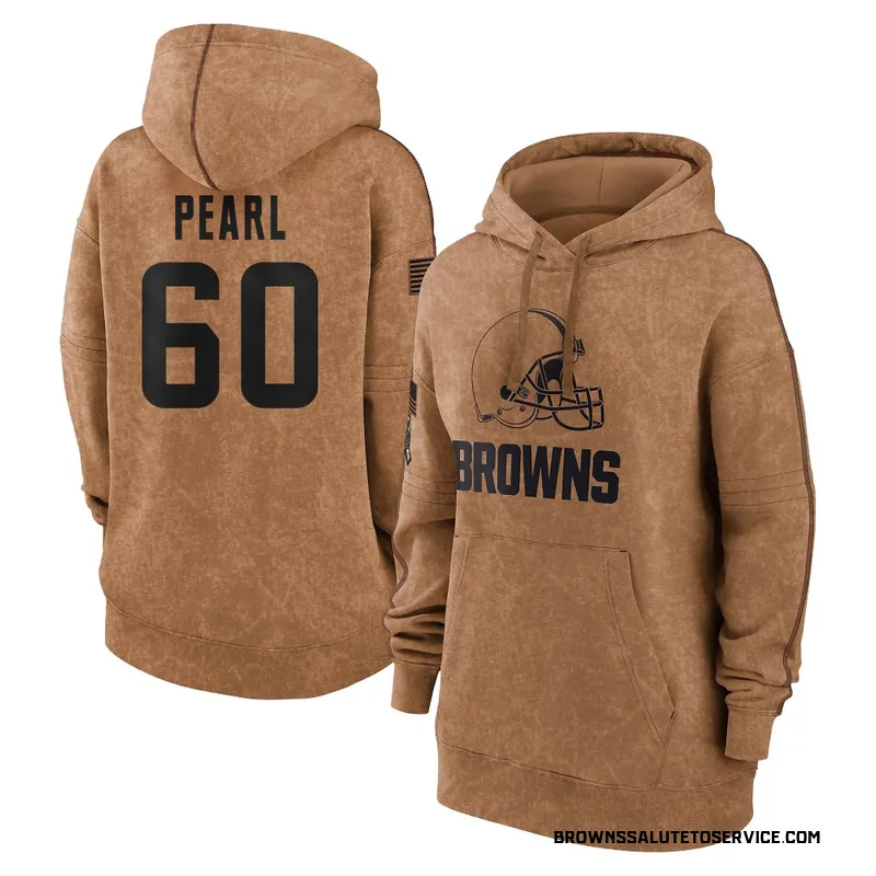 Women's Julian Pearl Cleveland Browns Brown 2023 Salute To Service Pullover Hoodie