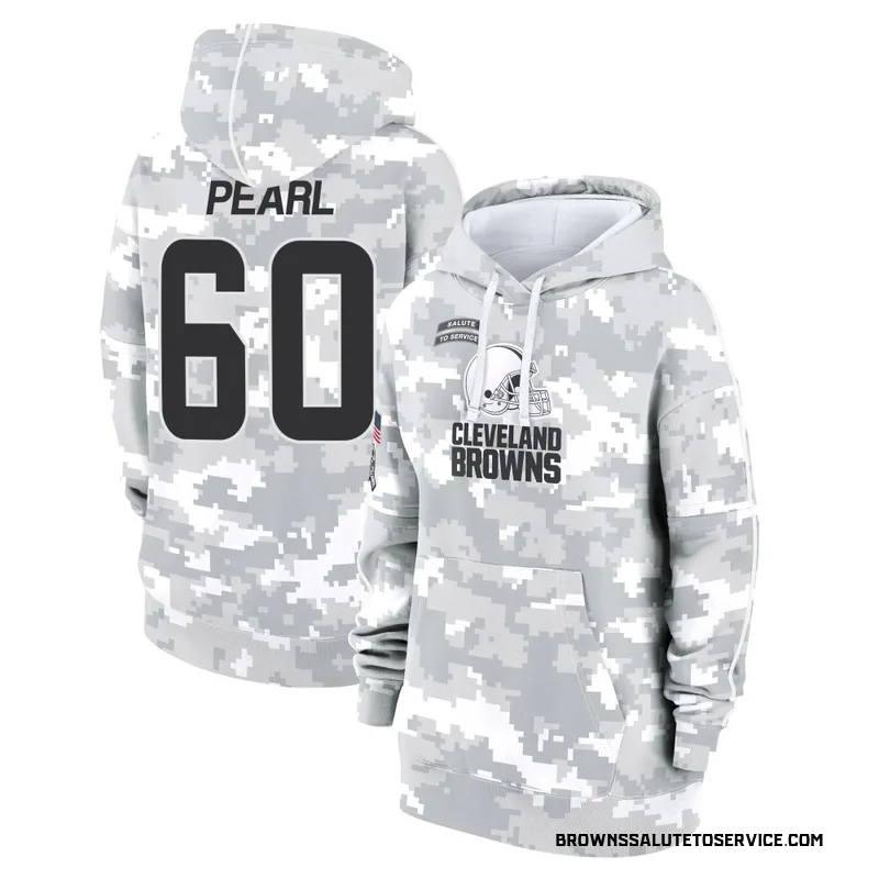 Women's Julian Pearl Cleveland Browns Camo Arctic 2024 Salute to Service Club Fleece Pullover Hoodie