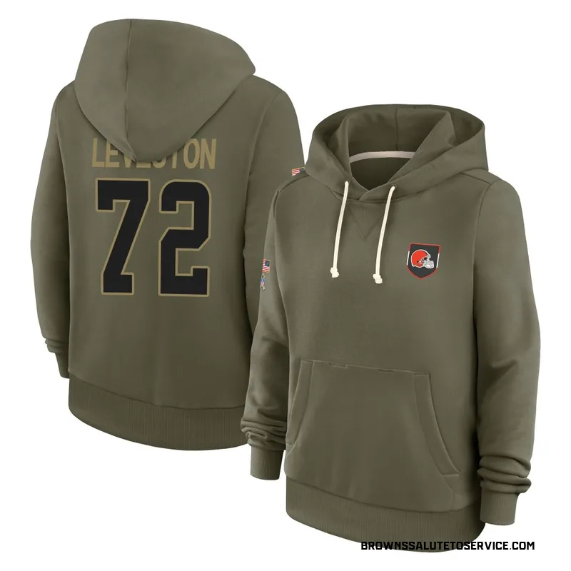 Women's KT Leveston Cleveland Browns Olive 2025 Salute to Service Hoodie