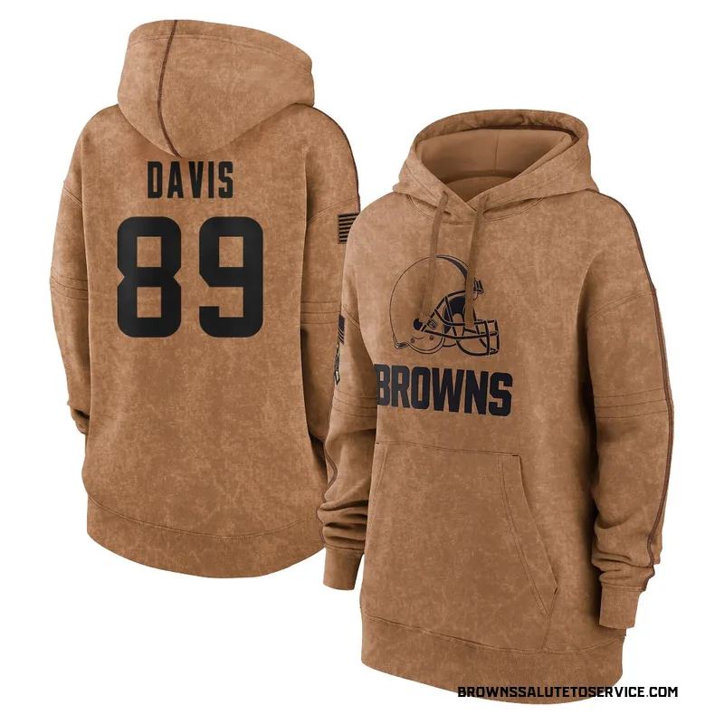 Women's Kaden Davis Cleveland Browns Brown 2023 Salute To Service Pullover Hoodie