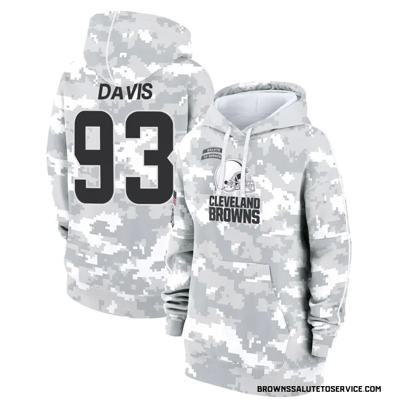 Women's Kalia Davis Cleveland Browns Camo Arctic 2024 Salute to Service Club Fleece Pullover Hoodie