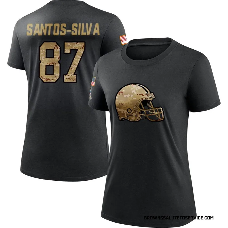 Women's Marcus Santos-Silva Cleveland Browns Black 2020 Salute To Service Performance T-Shirt