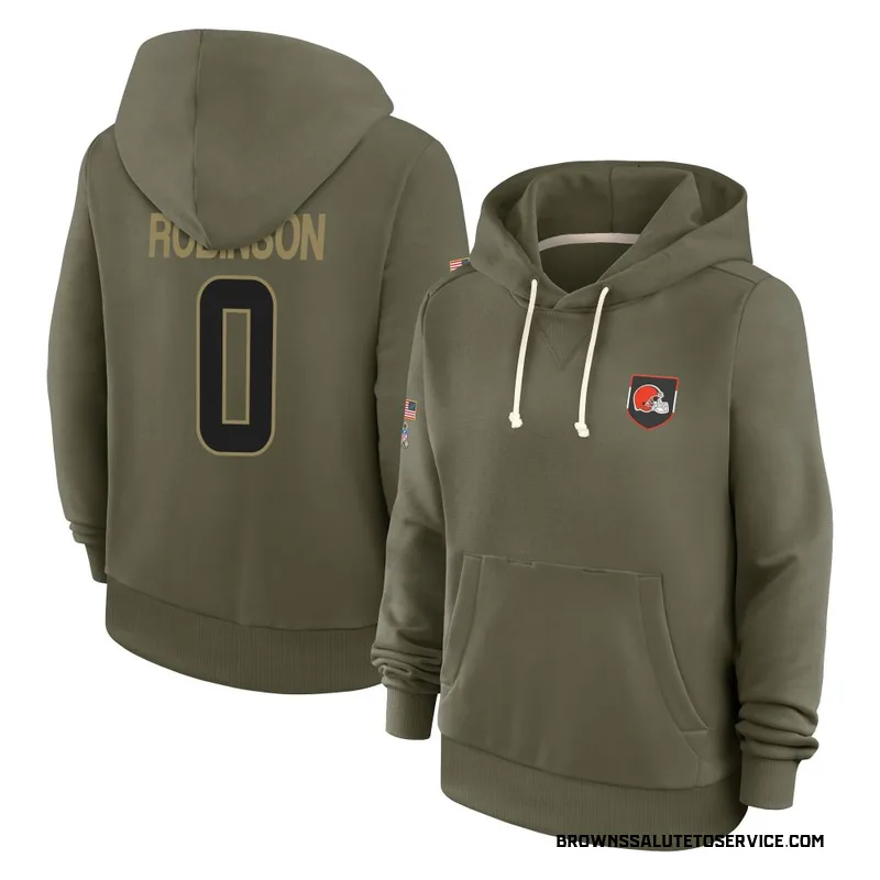 Women's Mark Robinson Cleveland Browns Olive 2025 Salute to Service Hoodie