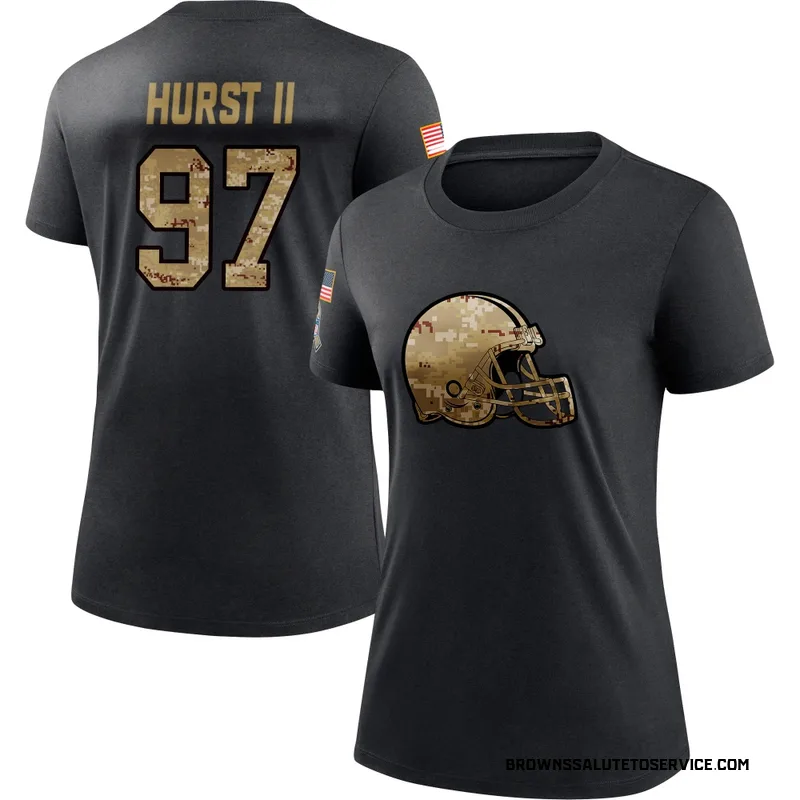 Women's Maurice Hurst II Cleveland Browns Black 2020 Salute To Service Performance T-Shirt