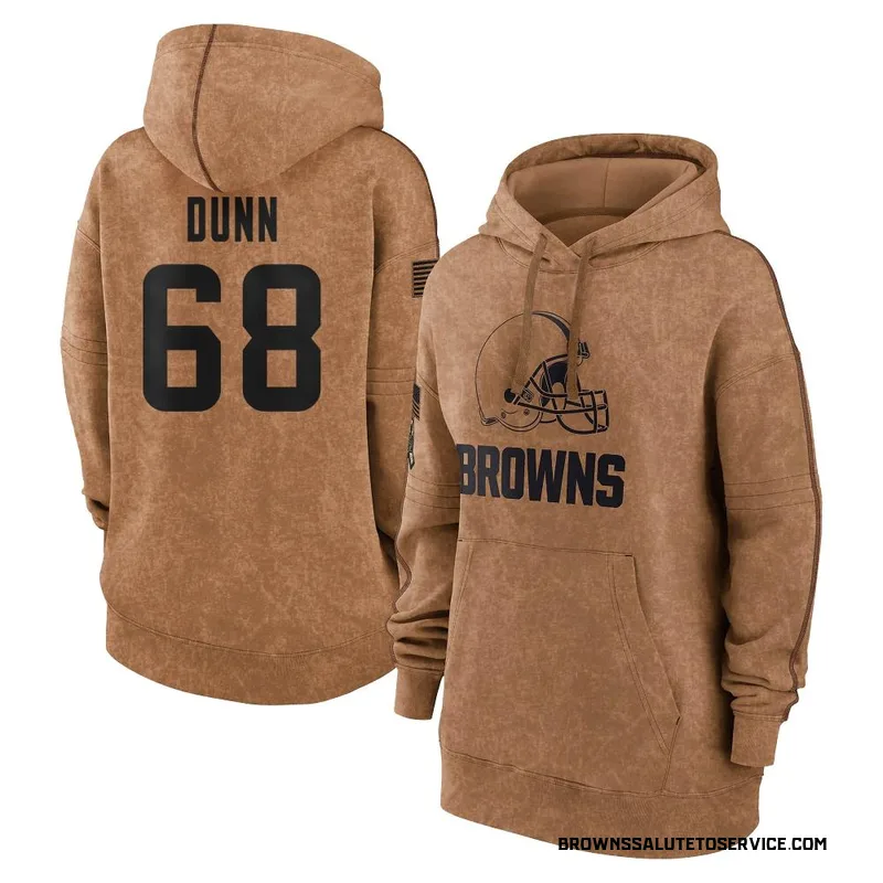 Women's Michael Dunn Cleveland Browns Brown 2023 Salute To Service Pullover Hoodie