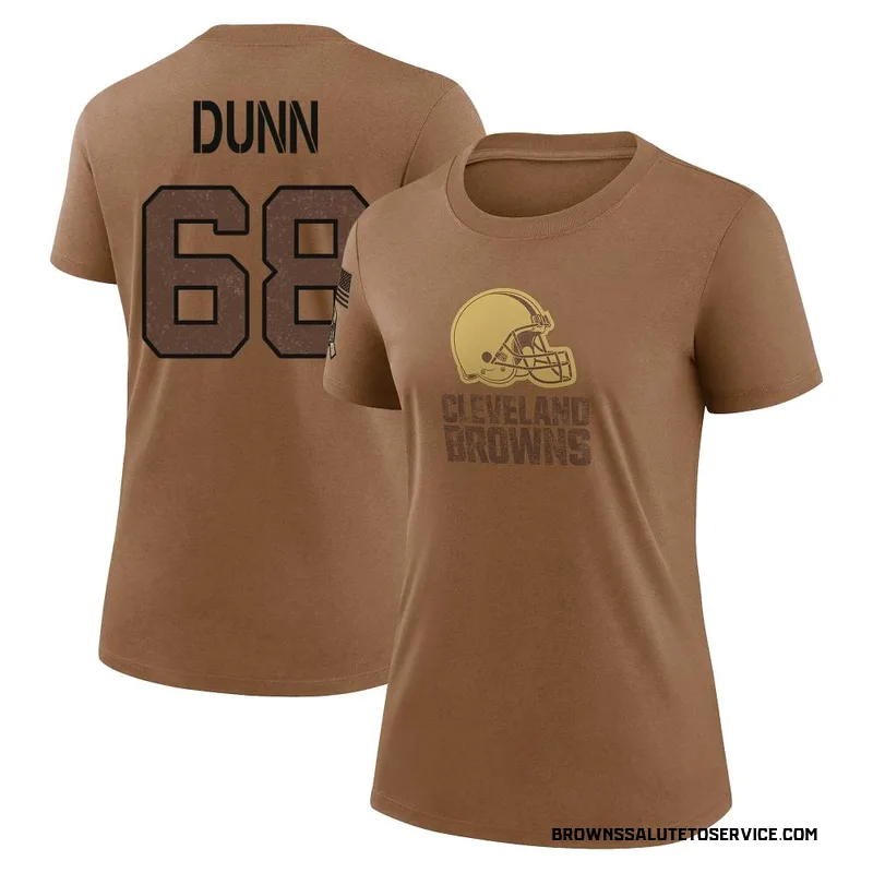 Women's Michael Dunn Cleveland Browns Legend Brown 2023 Salute To Service Performance T-Shirt