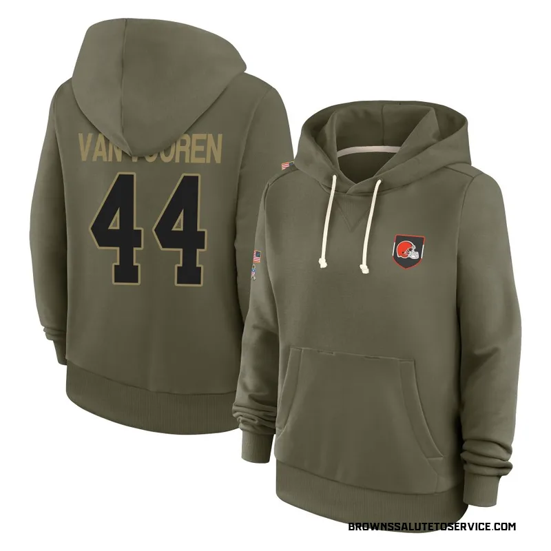 Women's Mitch Van Vooren Cleveland Browns Olive 2025 Salute to Service Hoodie