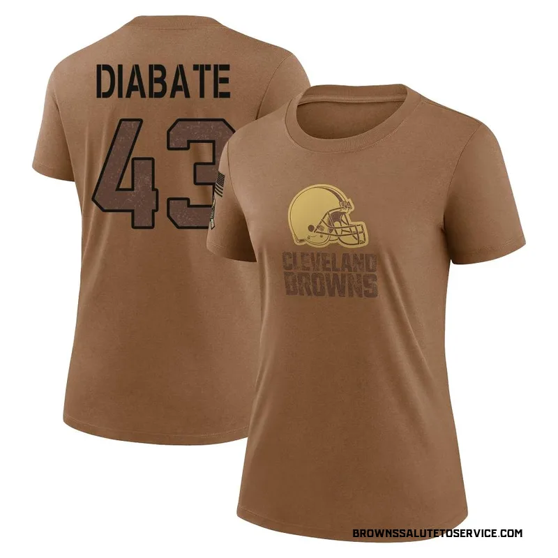Women's Mohamoud Diabate Cleveland Browns Legend Brown 2023 Salute To Service Performance T-Shirt