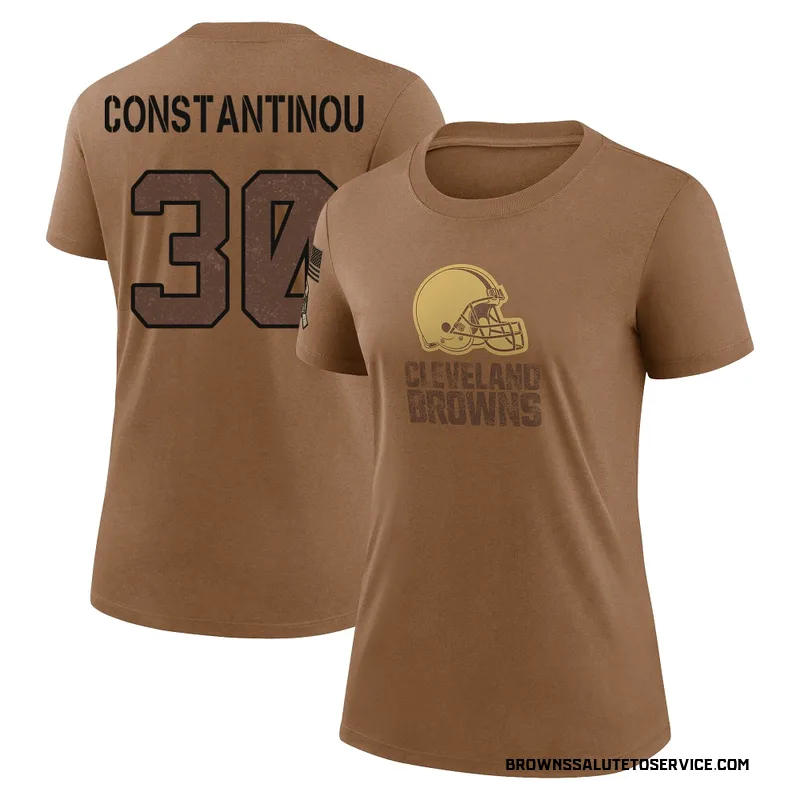 Women's Nik Constantinou Cleveland Browns Legend Brown 2023 Salute To Service Performance T-Shirt