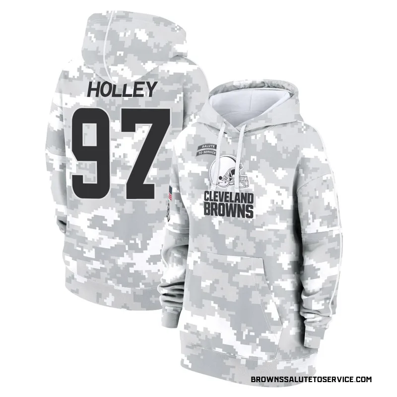 Women's Ralph Holley Cleveland Browns Camo Arctic 2024 Salute to Service Club Fleece Pullover Hoodie