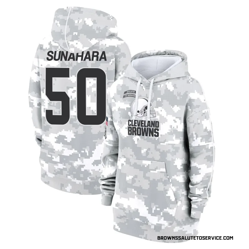 Women's Rex Sunahara Cleveland Browns Camo Arctic 2024 Salute to Service Club Fleece Pullover Hoodie
