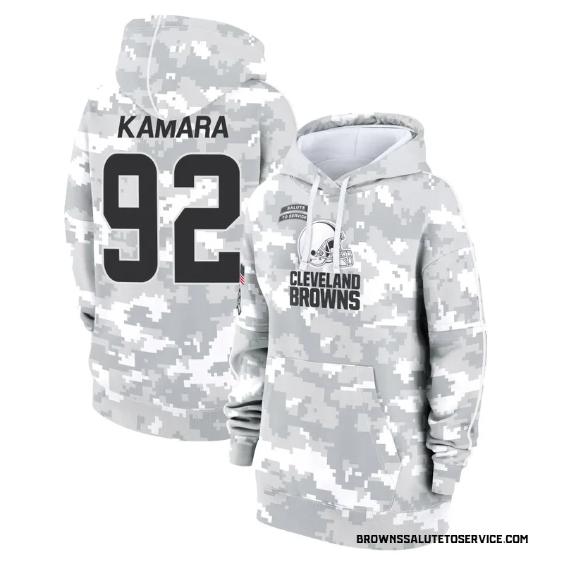 Women's Sam Kamara Cleveland Browns Camo Arctic 2024 Salute to Service Club Fleece Pullover Hoodie